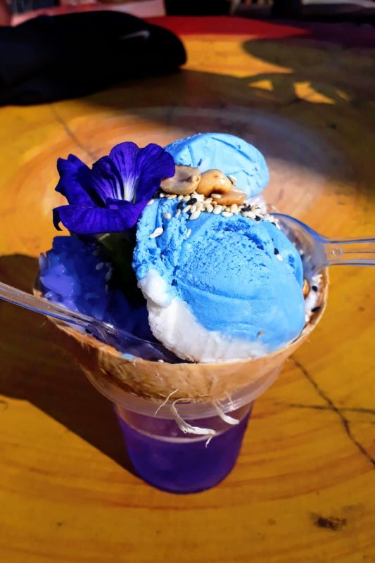 Blue ice cream at Blue Temple, Chiang Rai