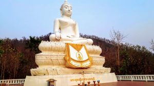 White Buddha Statue at Mai Yen Temple in Pai
