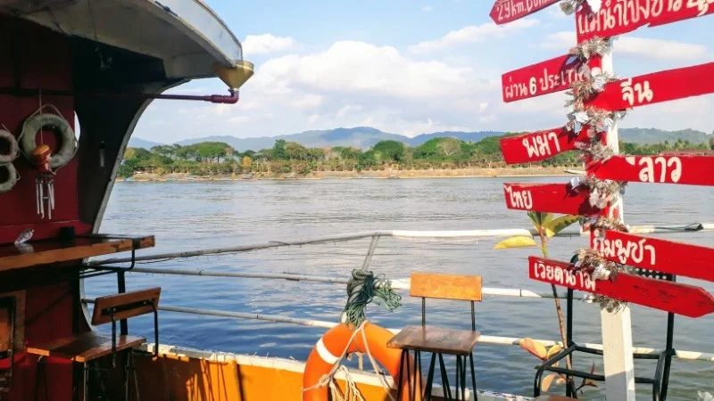 view from Mekong river cruise boat