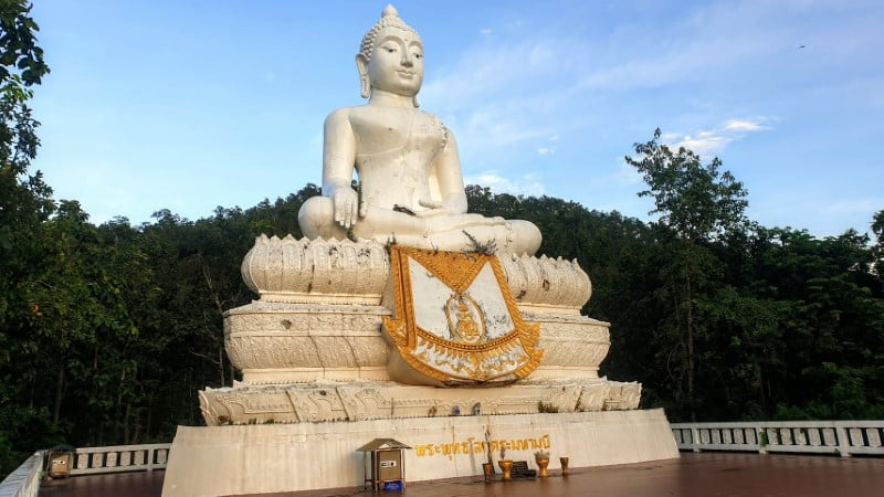 White Buddha Statue at Mae Yen Temple in Pai