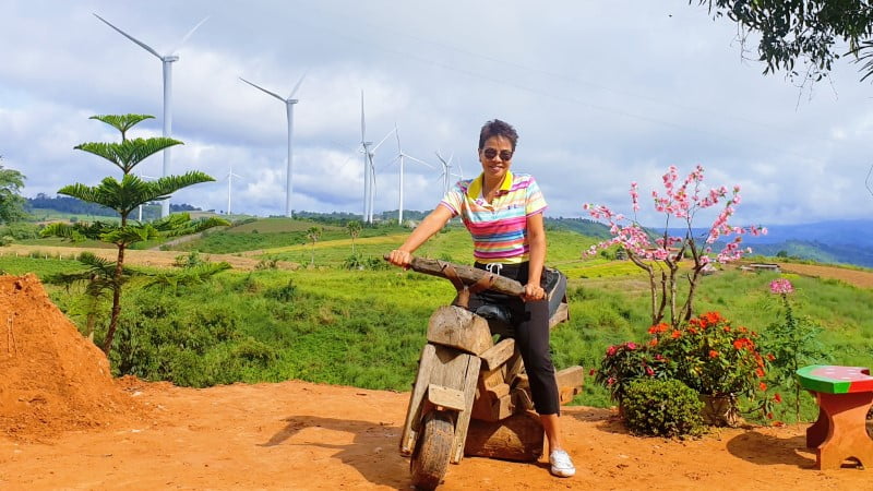 Wooden motorcycle at Khao Kho Wind Farm