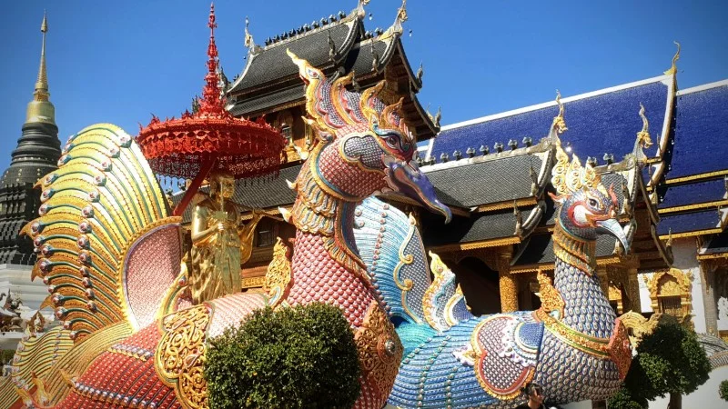 Temple decorations at Wat Ban Den