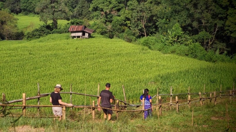 Hikers on at Pha Dok Siew Nature Trail